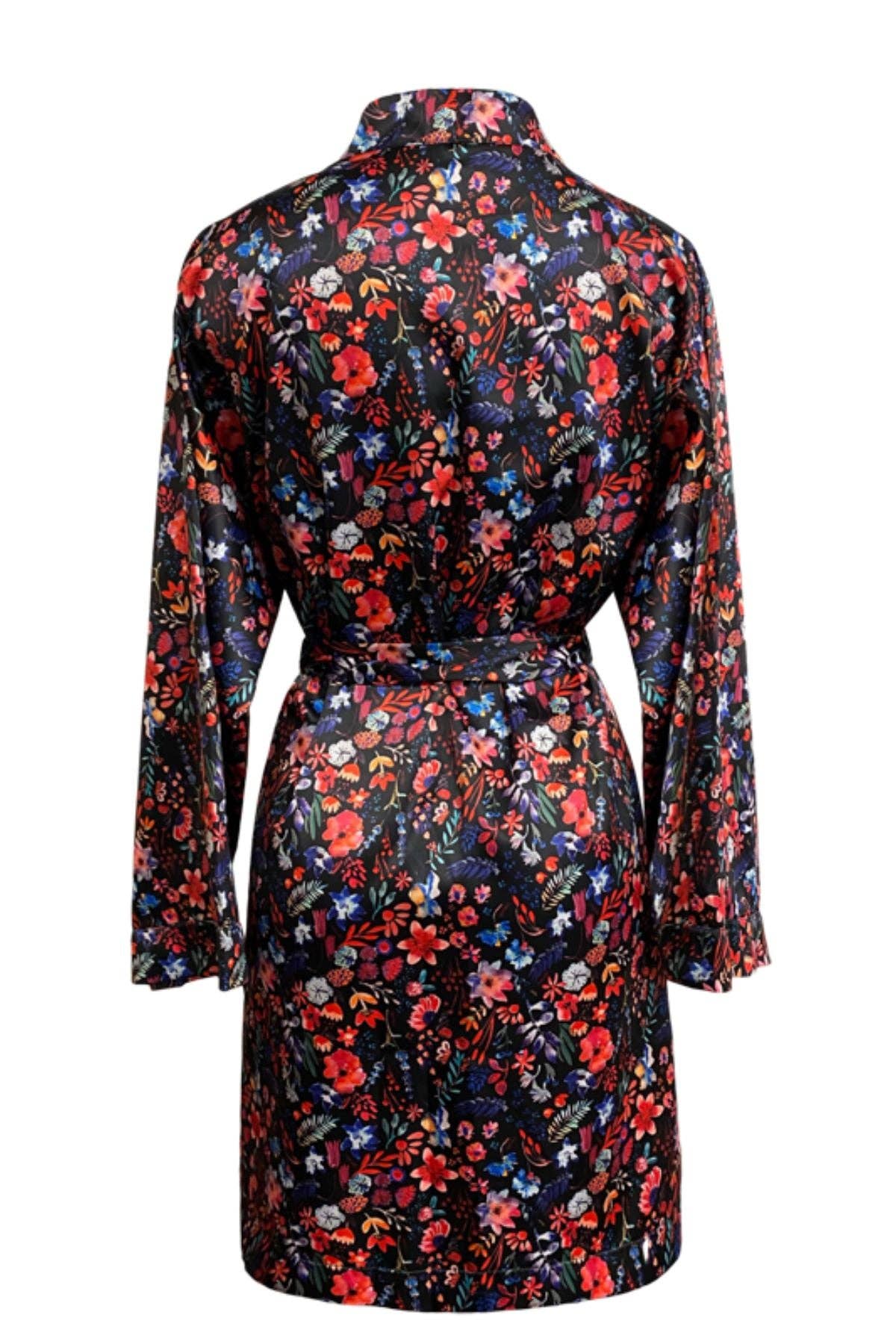 Kimono en satin Pollen Imprimé Floral
