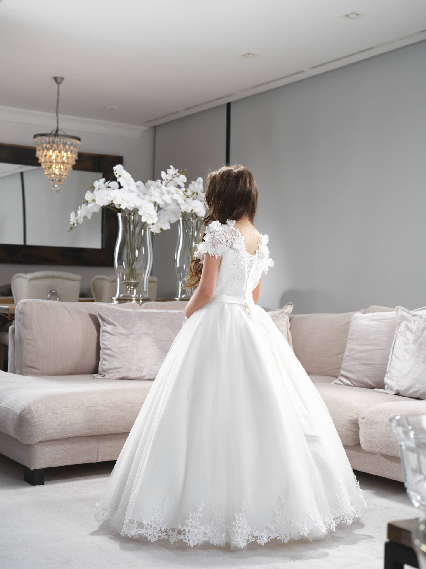 NOUVEAU ! Belle robe pour fille, robe de communion, fleuriste
