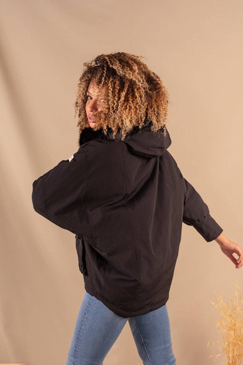 Parka Femme Black En Polyester Recyclé - Charlotte