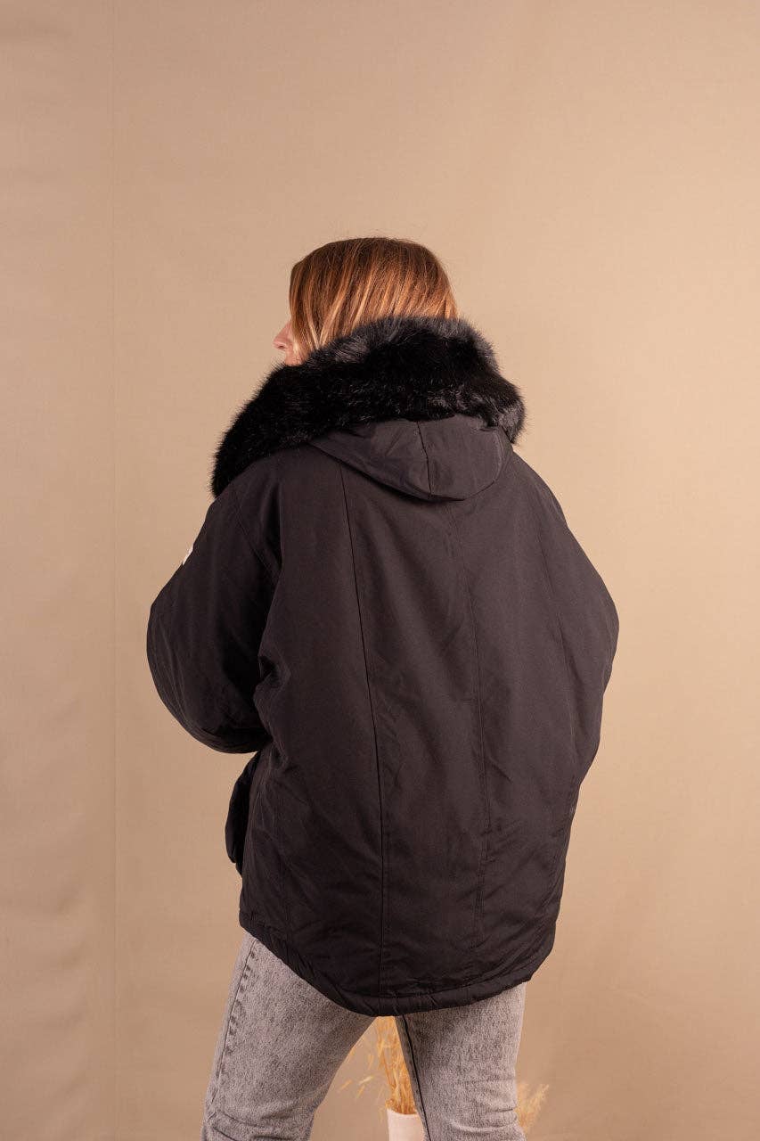 Parka Femme Black En Polyester Recyclé - Charlotte