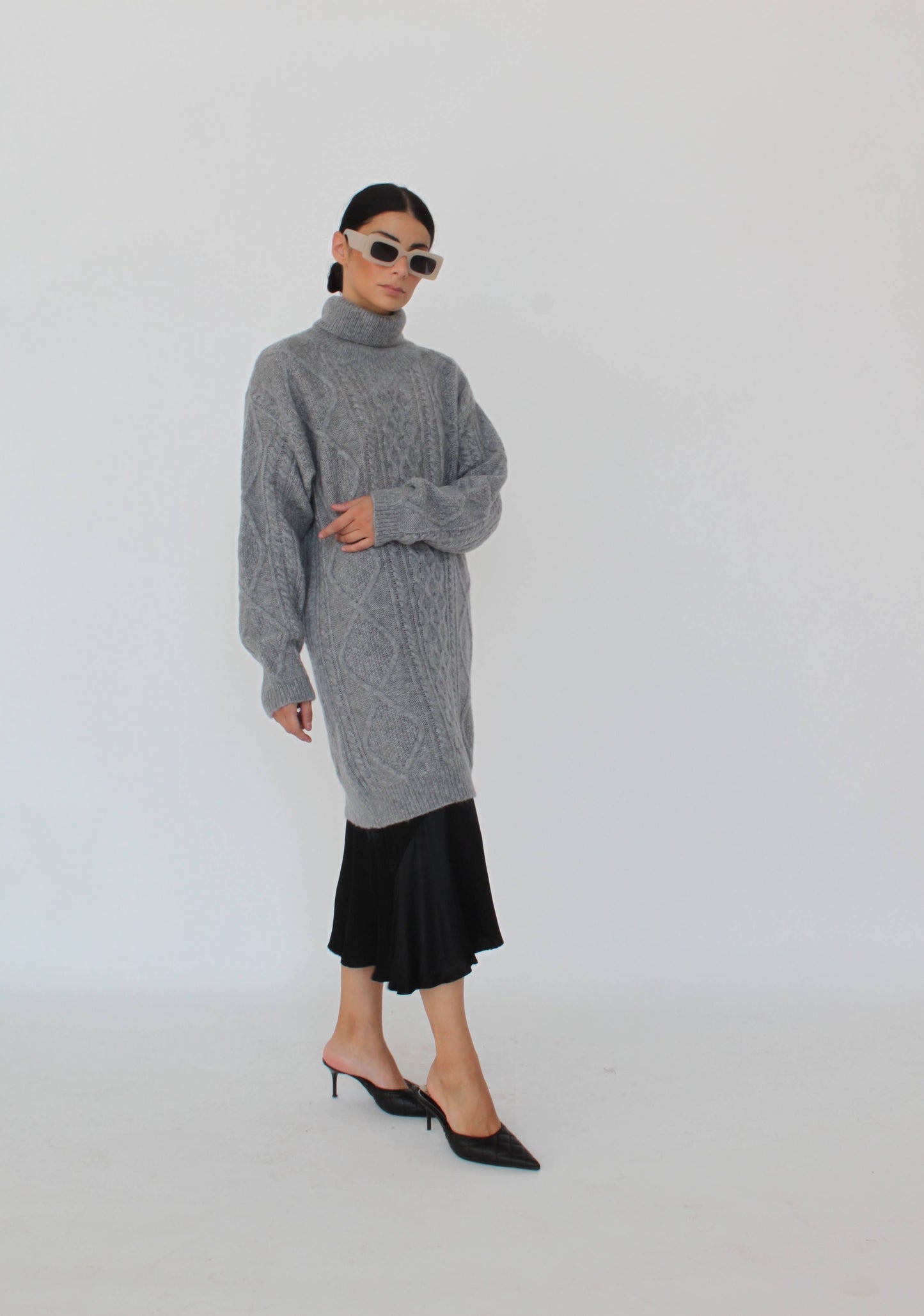 Robe à tresses en laine mérinos - Catia