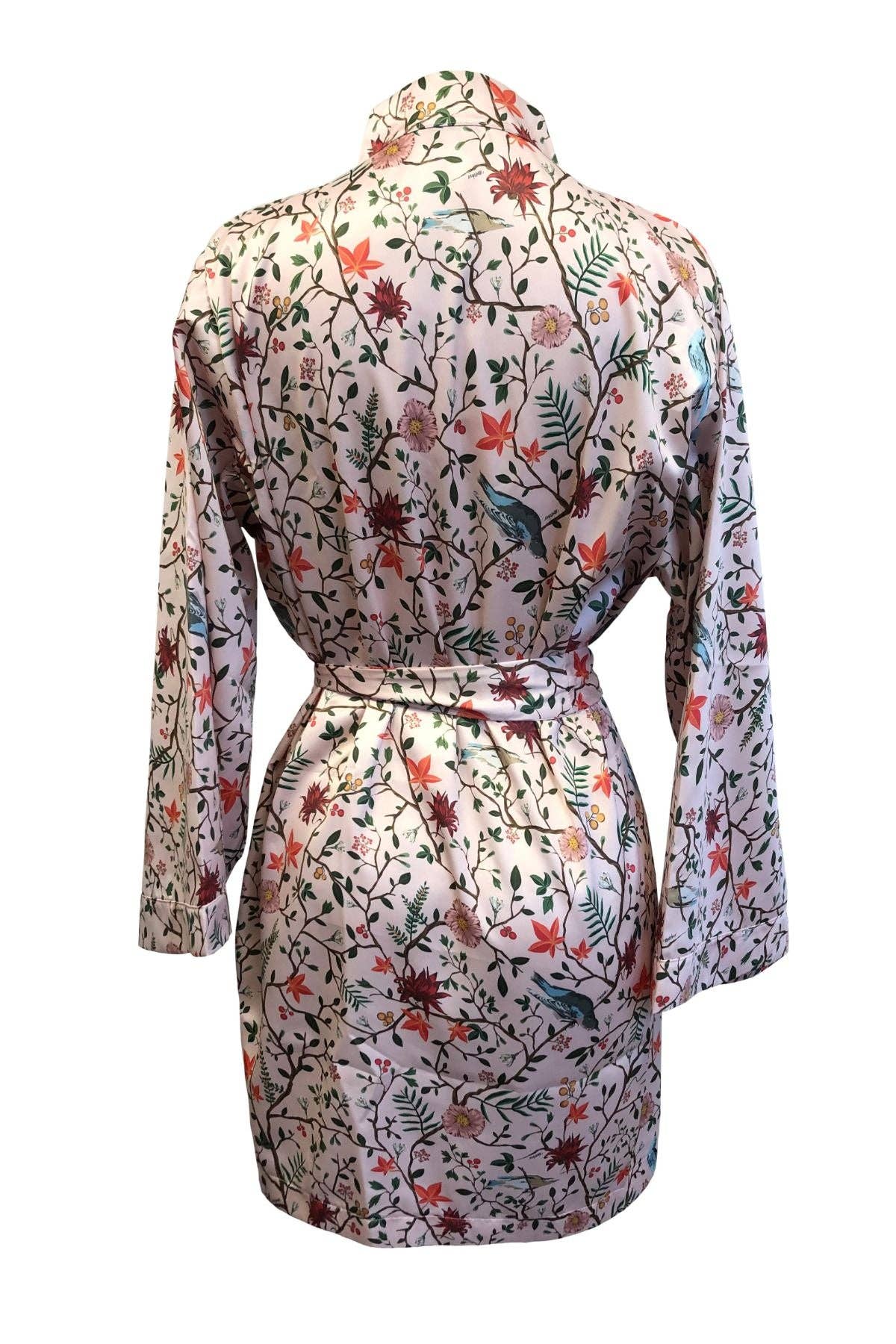 Kimono satin Canopée Rose Imprimé Floral