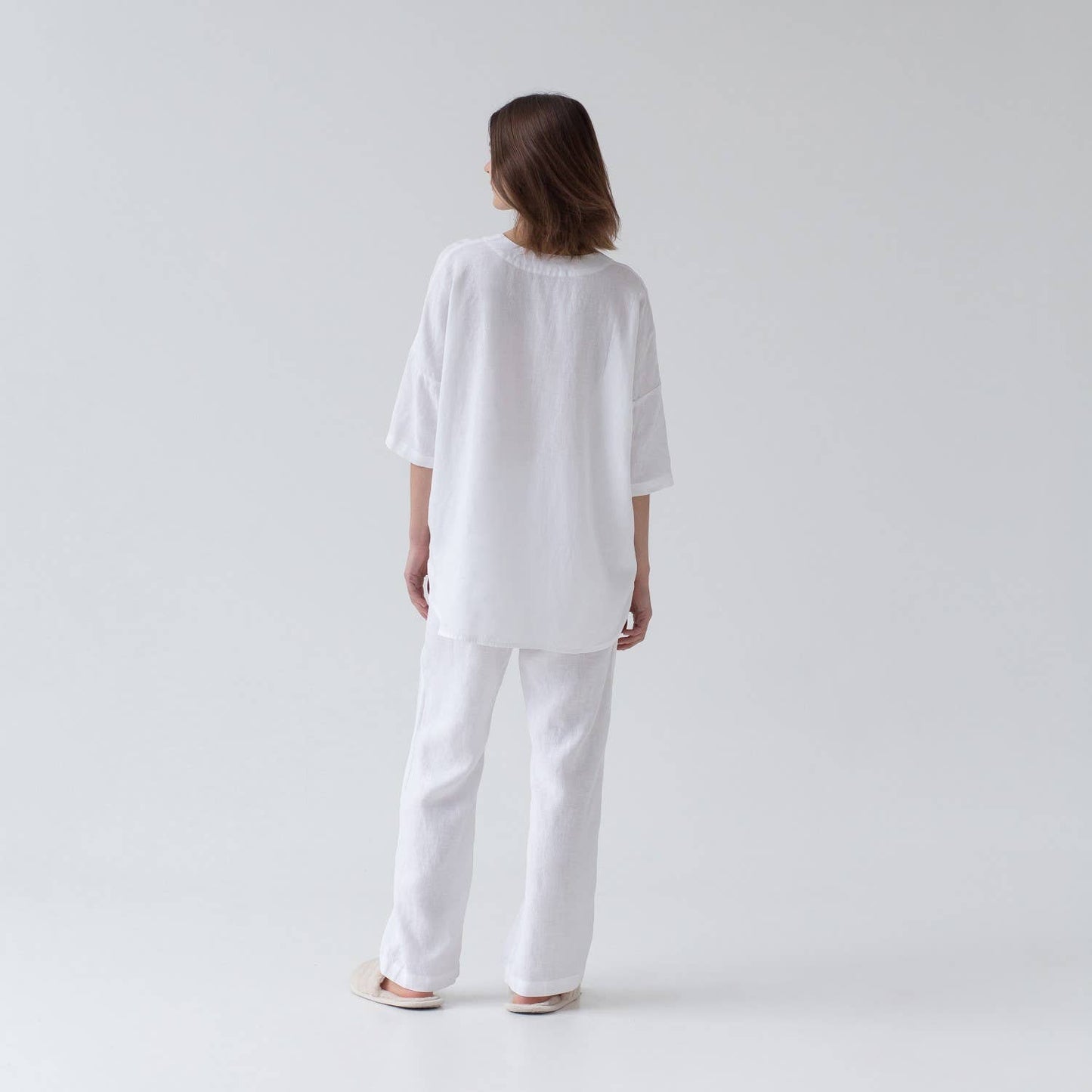 Ensemble de vêtements de détente Optical White Linen Primrose