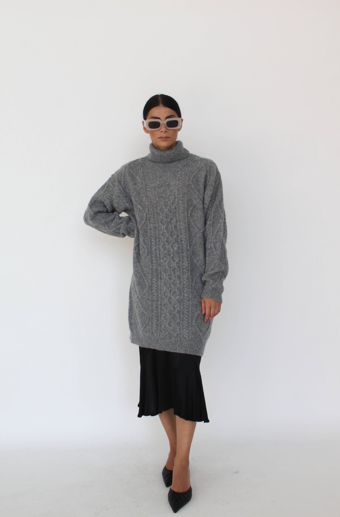 Robe à tresses en laine mérinos - Catia