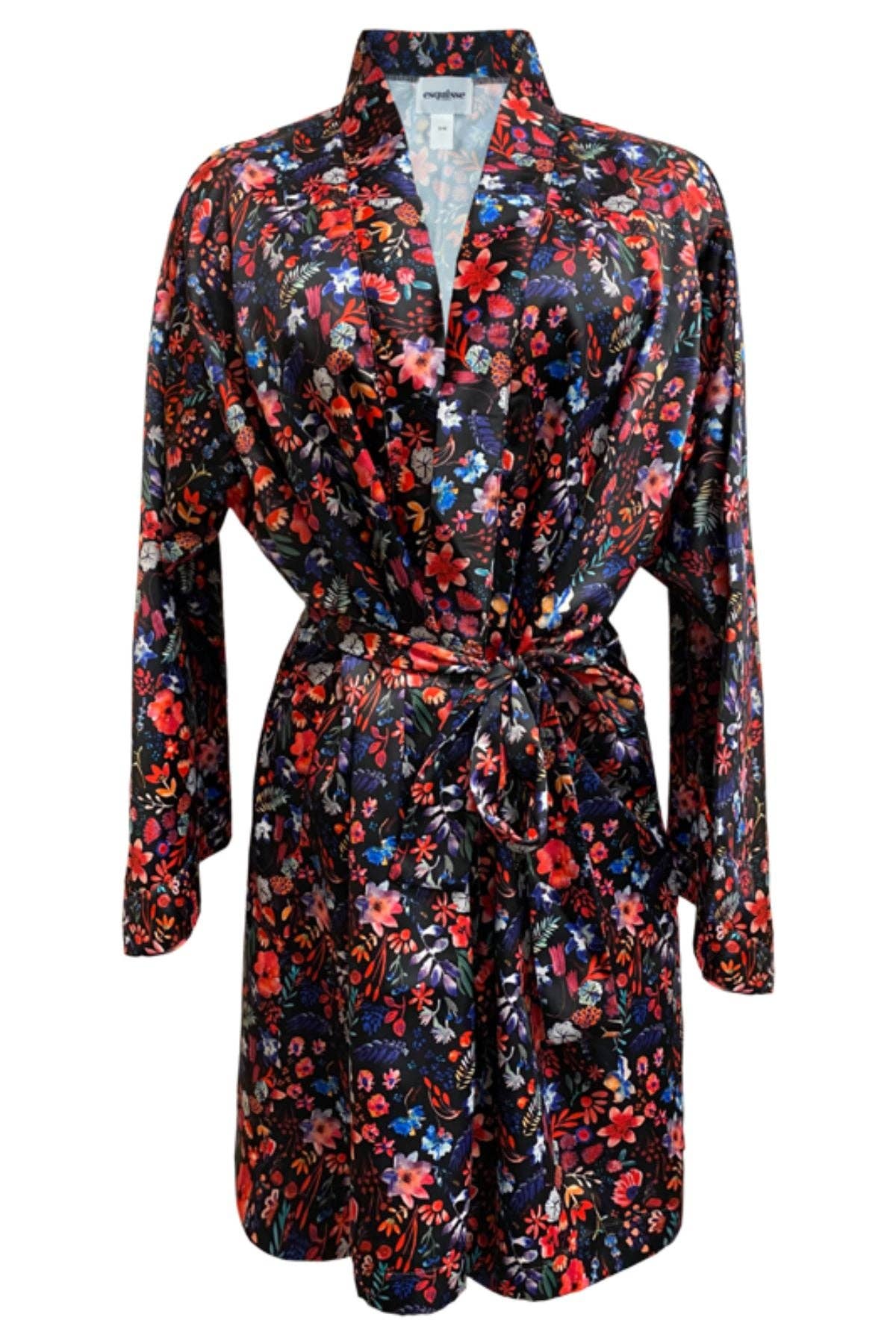 Kimono en satin Pollen Imprimé Floral