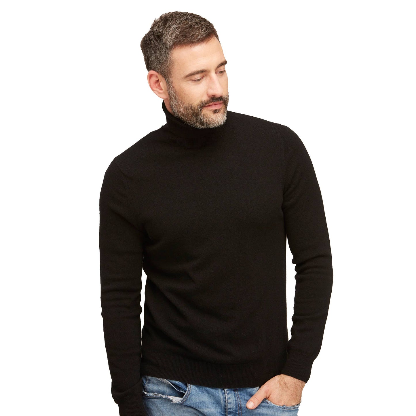 Chandail à col roulé à col montant - Hommes, 100 % cachemire