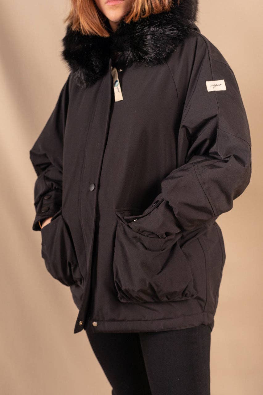 Parka Femme Black En Polyester Recyclé - Charlotte