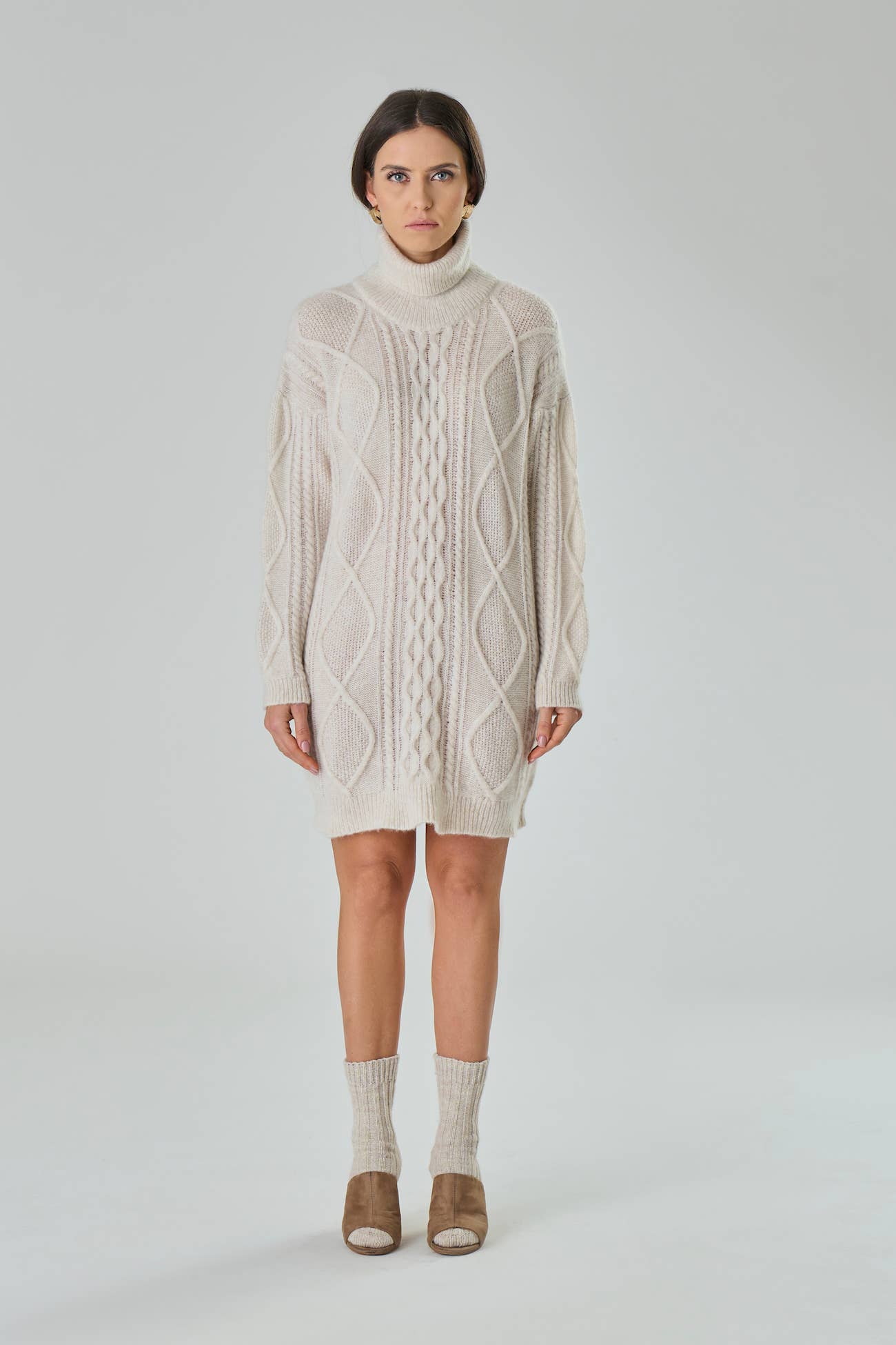 Robe à tresses en laine mérinos - Catia