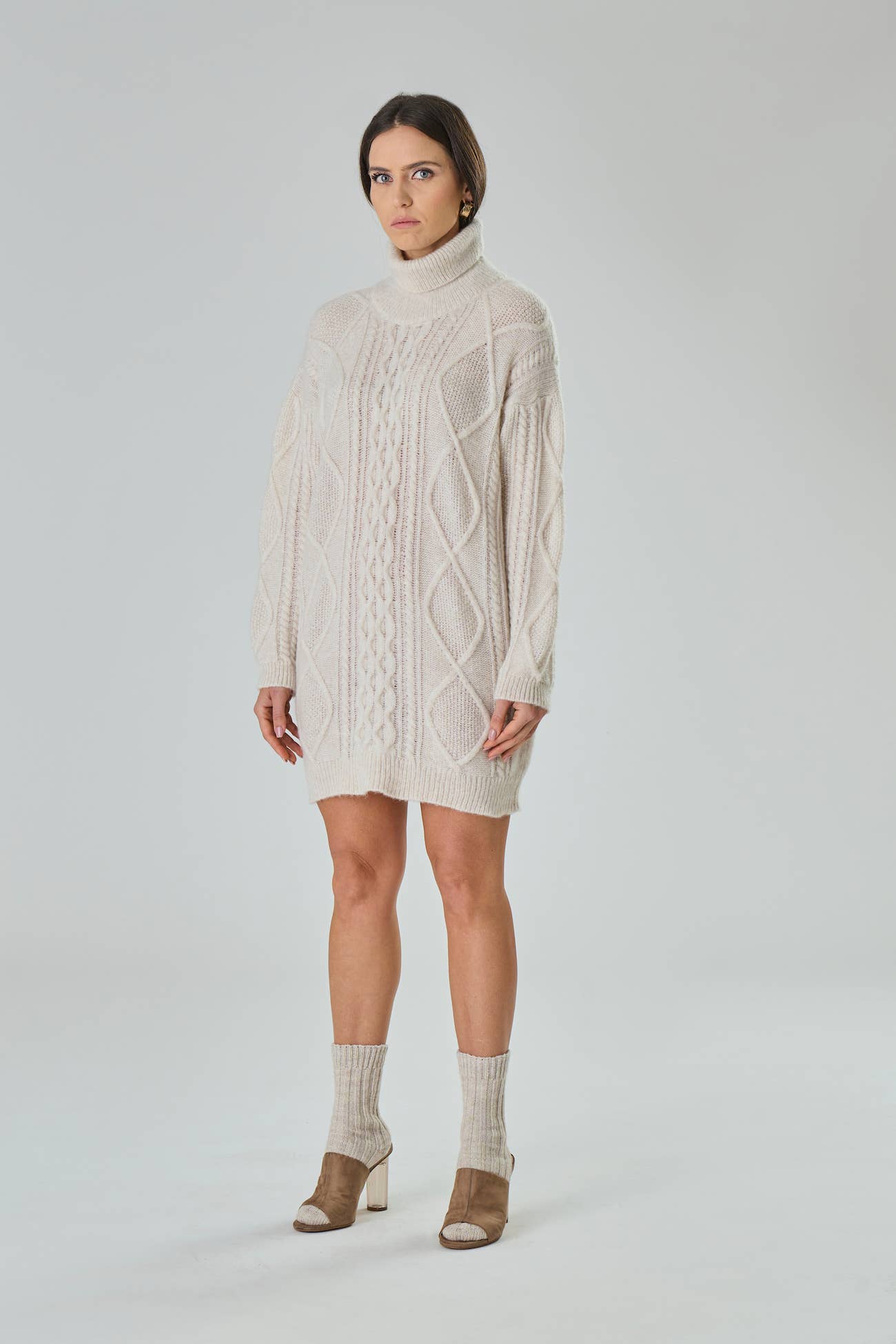 Robe à tresses en laine mérinos - Catia