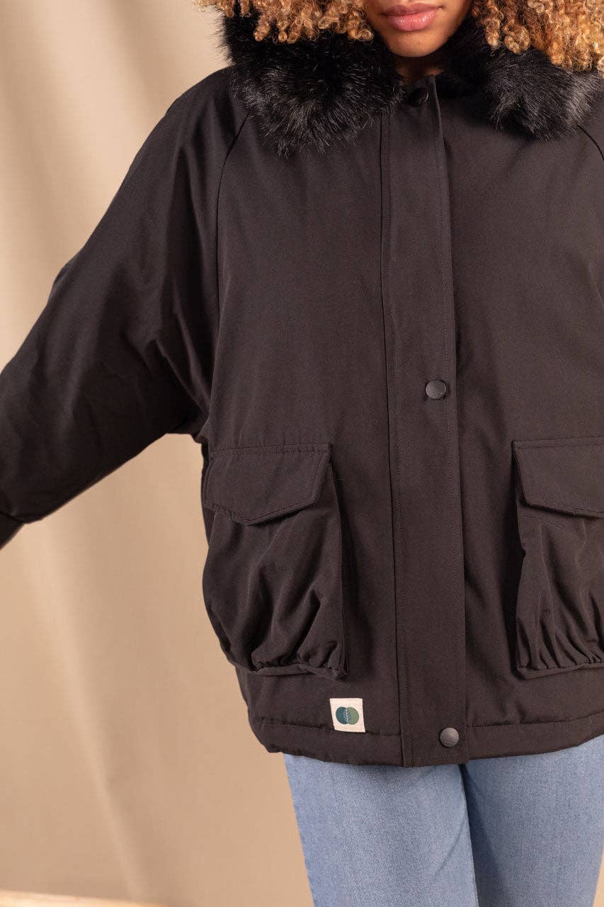 Parka Femme Black En Polyester Recyclé - Charlotte