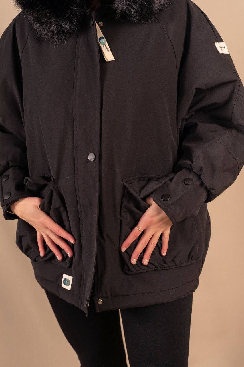 Parka Femme Black En Polyester Recyclé - Charlotte