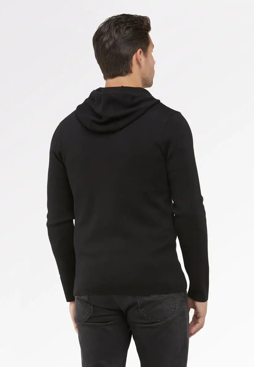 Cardigan à capuche en laine mérinos extra fine