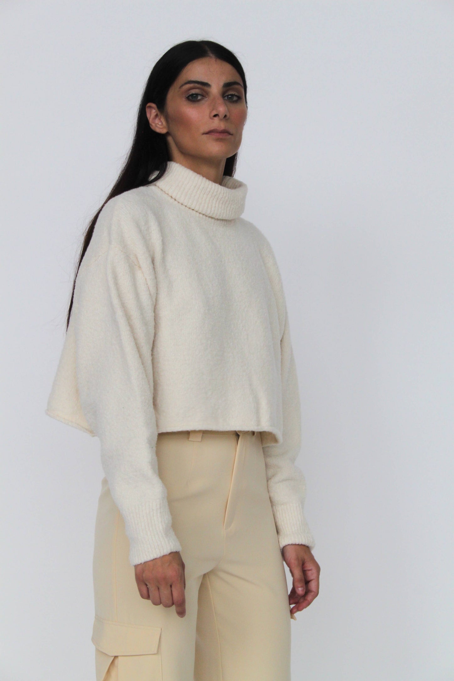 Pull court à col roulé en coton biologique - BIO DAISY
