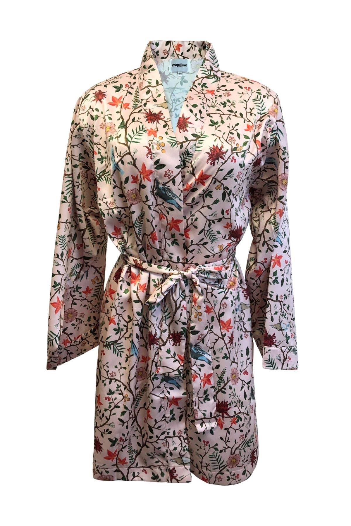 Kimono satin Canopée Rose Imprimé Floral