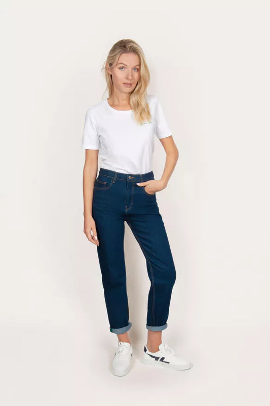 Manyara – Jean Mom bleu éco-responsable / Green LION