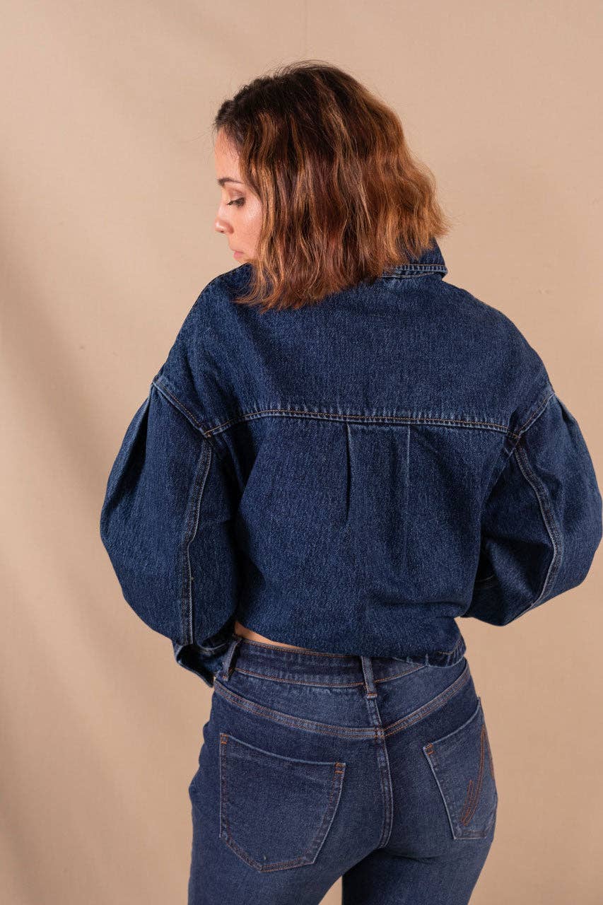 Veste En Jean Femme Bleu Foncé En Coton Bio - Jeanne