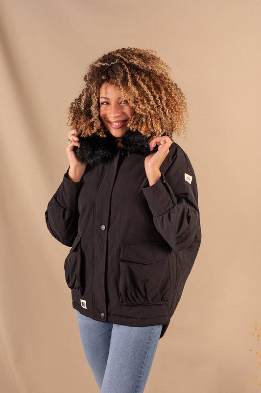 Parka Femme Black En Polyester Recyclé - Charlotte