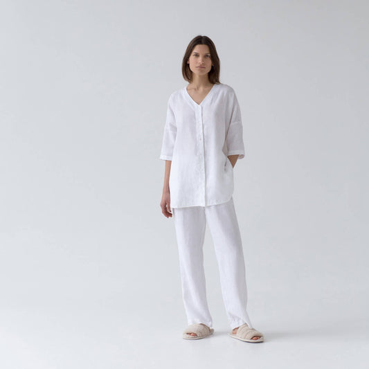 Ensemble de vêtements de détente Optical White Linen Primrose
